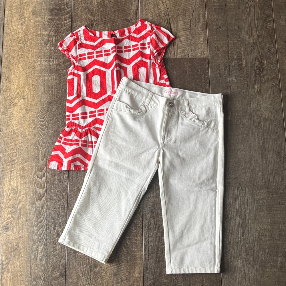 Gymboree capri pants size 7 plus & cute top to match